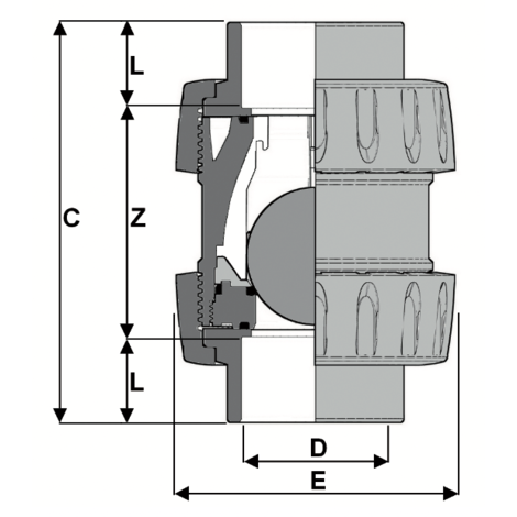 1V210 - True union foot spheric ball valve