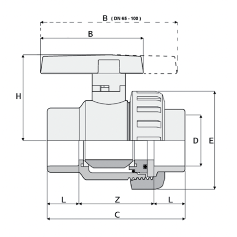 1V302 - Single union ball valve