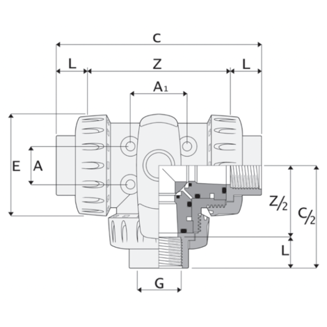 1V931 - Three-way ball valve