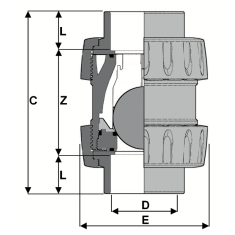 3V210 - True union foot spheric ball valve