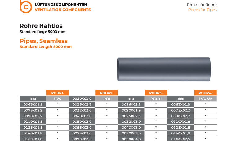 Pipes Seamless - Beck Pipes ø50-630mm