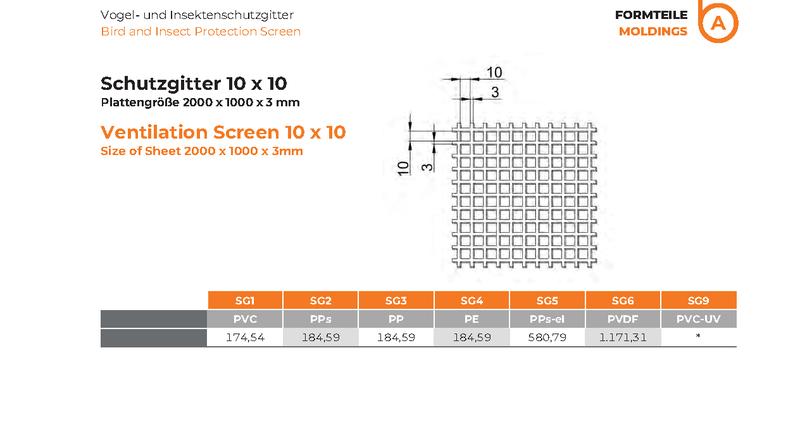 Ventilation Screen 10x10