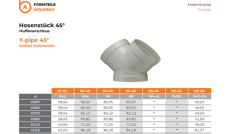 Y-pipe 45°