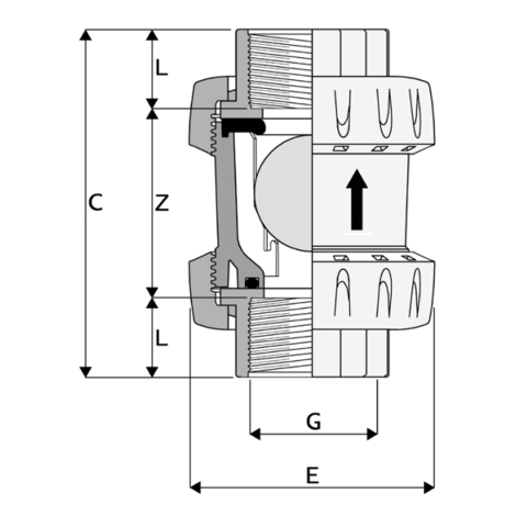 1V221 - True union foot spheric ball valve