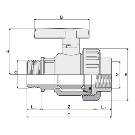 1V303 - Single union ball valve