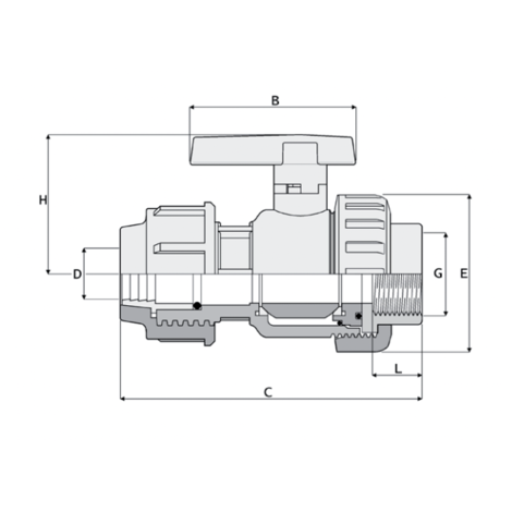1V305 - Single union ball valve