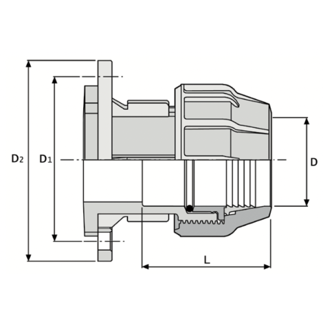 520 - Flange adaptor - PP Compression fittings