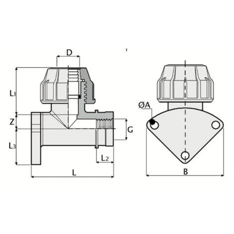 524 - Wallbrackets - PP Compression fittings