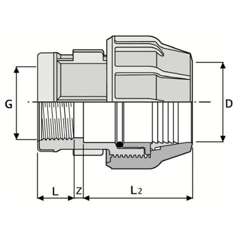 601 - Female adaptor - PP Compression fittings