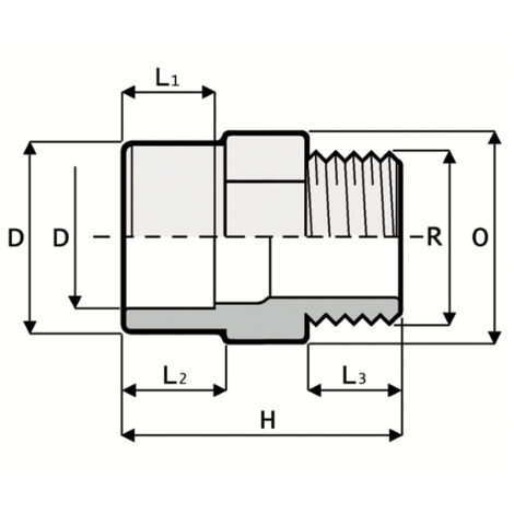 AM3 - Double adaptor - PVC-U Pressure Fittings