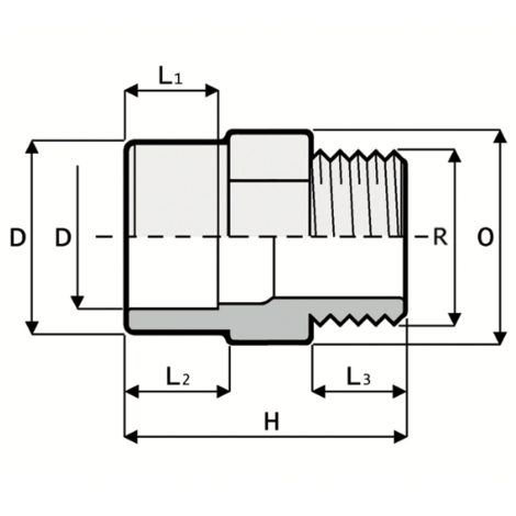 AM6 - Female/male adaptor - PVC-U Pressure Fittings