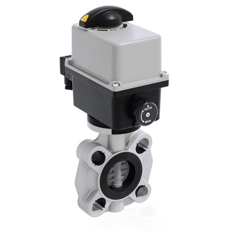 FKOC/CE 24V AC/DC - Electrically actuated butterfly valve - PVC-C Electrically actuated valves