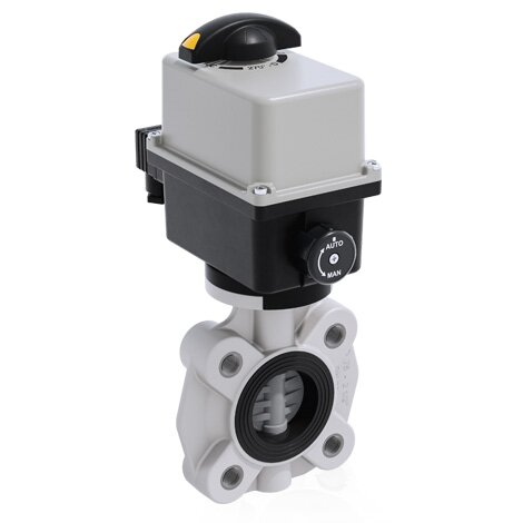 FKOC/CE 90-240V AC LUG ISO-DIN - Electrically actuated butterfly valve - PVC-C Electrically actuated valves