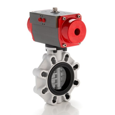 FKOC/CP NO - Pneumatically actuated butterfly valve - PVC-C Pneumatically actuated valves