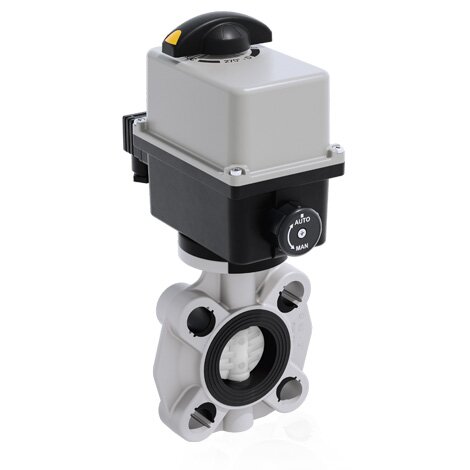 FKOF/CE 24V AC/DC - Electrically actuated butterfly valve - PVDF Electrically actuated valves