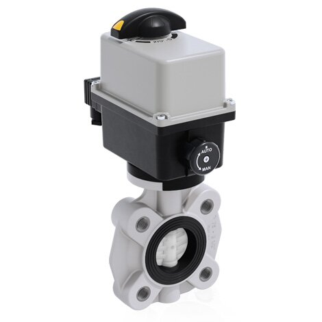 FKOF/CE 24V AC/DC LUG ISO-DIN - Electrically actuated butterfly valve - PVDF Electrically actuated valves