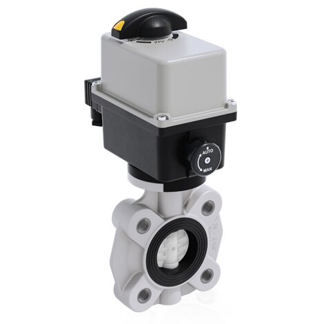 FKOF/CE 90-240V AC LUG ISO-DIN - Electrically actuated butterfly valve - PVDF Electrically actuated valves