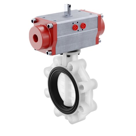 FKOF/CP DA - Pneumatically actuated butterfly valve - PVDF Pneumatically actuated valves