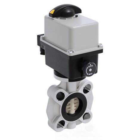 FKOM/CE 24V AC/DC - Electrically actuated butterfly valve - PP-H Electrically actuated valves