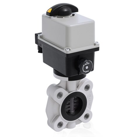 FKOV/CE 24V AC/DC LUG ISO-DIN - Electrically actuated butterfly valve - PVC-U Electrically actuated valves