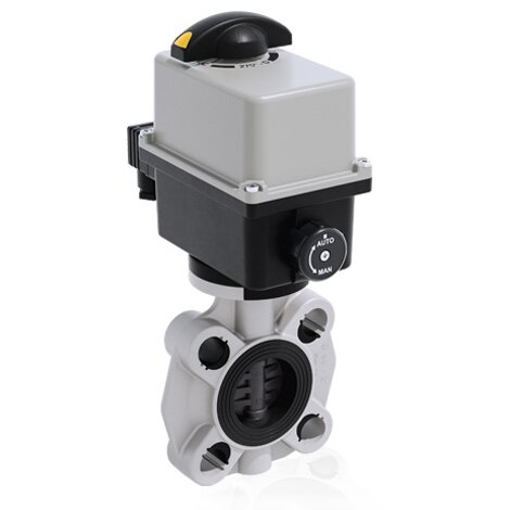 FKOV/CE 90-240V AC - Electrically actuated butterfly valve - PVC-U Electrically actuated valves