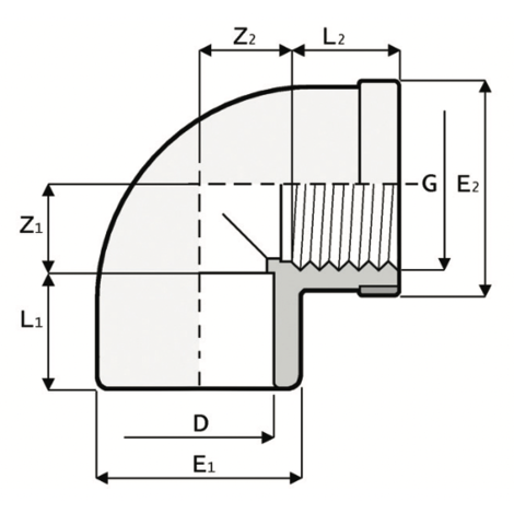 GM3 - 90° elbow - PVC-U Pressure Fittings