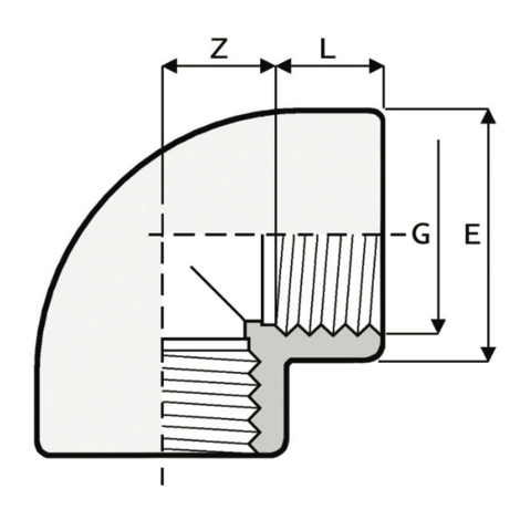 GO2- 90° elbow - PVC-U Pressure Fittings