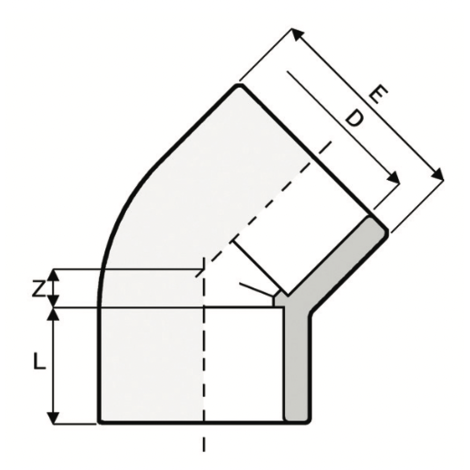 GY4 - Elbow 45° - PVC-U Pressure Fittings