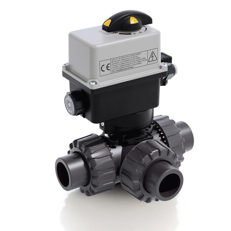 LKDAV/CE 24 V AC/DC - Electrically actuated DUAL BLOCK® 3-way ball valve - PVC-U Electrically actuated valves