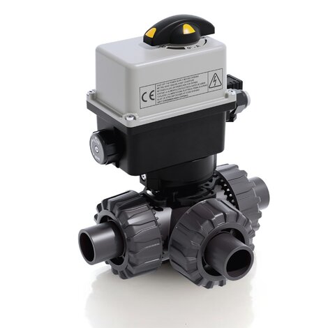 LKDDV/CE 24 V AC/DC - Electrically actuated DUAL BLOCK® 3-way ball valve - PVC-U Electrically actuated valves