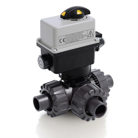 LKDDV/CE 90-240 V AC - Electrically actuated DUAL BLOCK® 3-way ball valve - PVC-U Electrically actuated valves