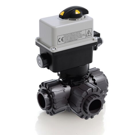 LKDIV/CE 90-240 V AC - Electrically actuated DUAL BLOCK® 3-way ball valve - PVC-U Electrically actuated valves