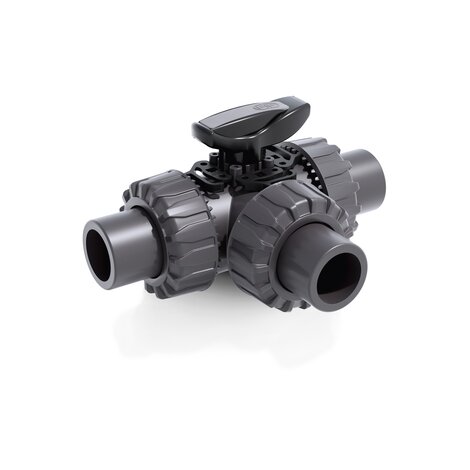 LKDJV - DUAL BLOCK® 3-way ball valve - PVC-U Manual valves