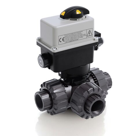 LKDNV/CE 90-240 V AC - Electrically actuated DUAL BLOCK® 3-way ball valve - PVC-U Electrically actuated valves