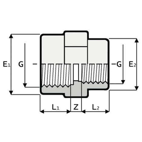 MR2 - Double socket Reducer - PVC-U Pressure Fittings