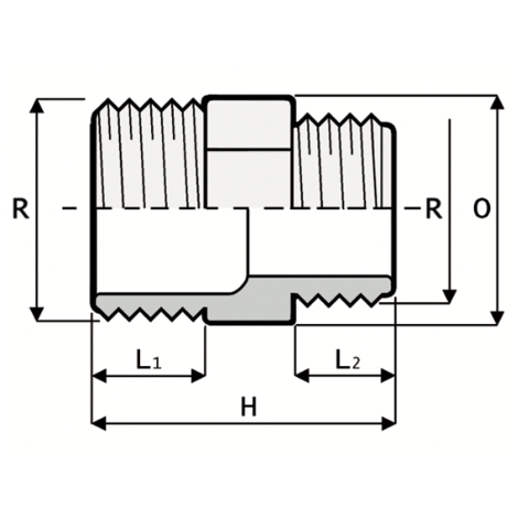 NR2 - Reducing barrel nipple - PVC-U Pressure Fittings