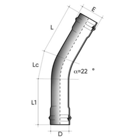 POWER-LOCK bend 22° F/F PN10 - PVC-U Pressure Fittings