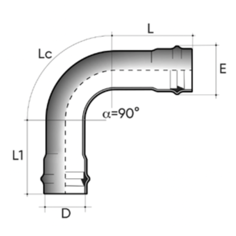 POWER-LOCK bend 45° F/F PN10 - PVC-U Pressure Fittings