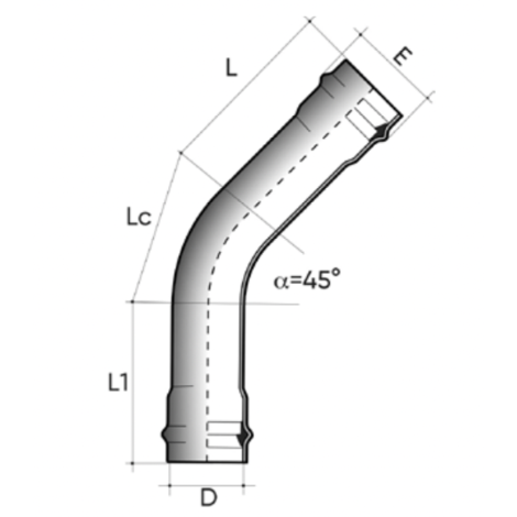 POWER-LOCK bend 45° F/F PN16 - PVC-U Pressure Fittings