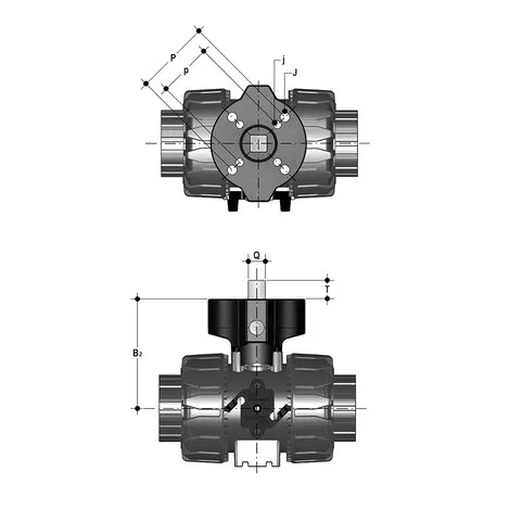 Power Quick/CP — pneumatic actuator module (PP-GR, ISO 5211)