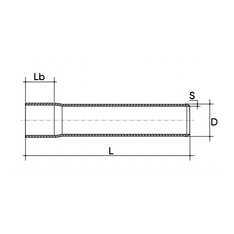 Pressure pipe PN10 solvent socket DIN-8061-62 - PVC-U Pipes