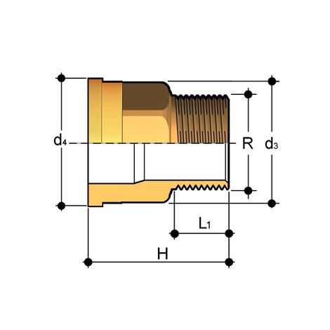 Q/BRO - Brass union end - PP-H Pressure Fittings