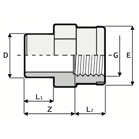 RM3 - Double adaptor - PVC-U Pressure Fittings