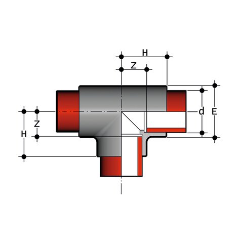 TIM - Fitting for socket welding, Tee - PP-H Pressure Fittings