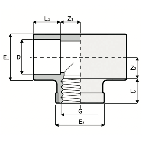 TM3 - 90° Tee - PVC-U Pressure Fittings