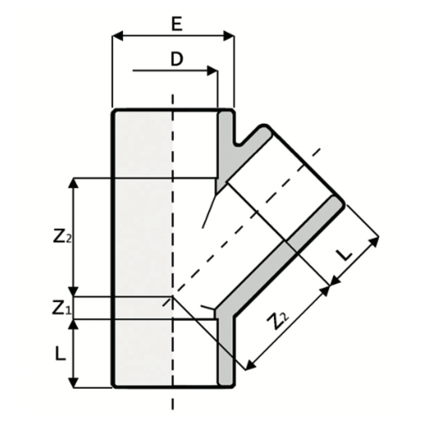 TY1 - 45° Tee - PVC-U Pressure Fittings
