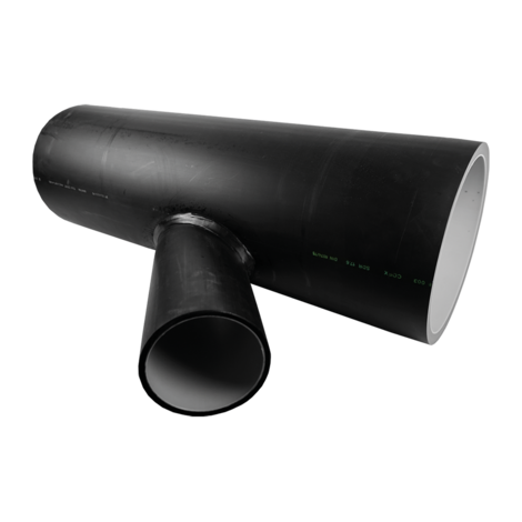 Unequal branch 45° with off-center outlet (spigot fitting) - PE100 Sistem canalizare