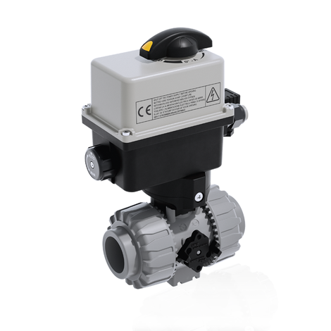 VKDAC/CE 90-240 V AC - Electrically actuated DUAL BLOCK® 2-way ball valve - PVC-C Electrically actuated valves