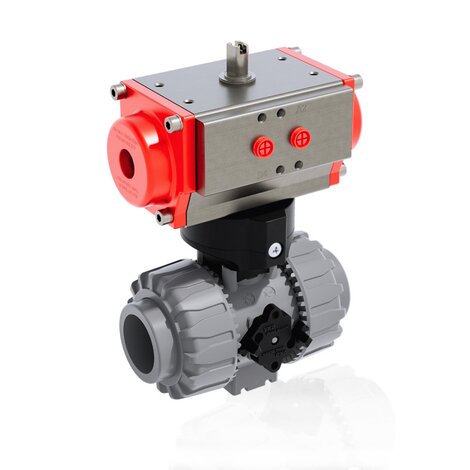 VKDAC/CP NC - Pneumatically actuated DUAL BLOCK® 2-way ball valve - PVC-C Pneumatically actuated valves