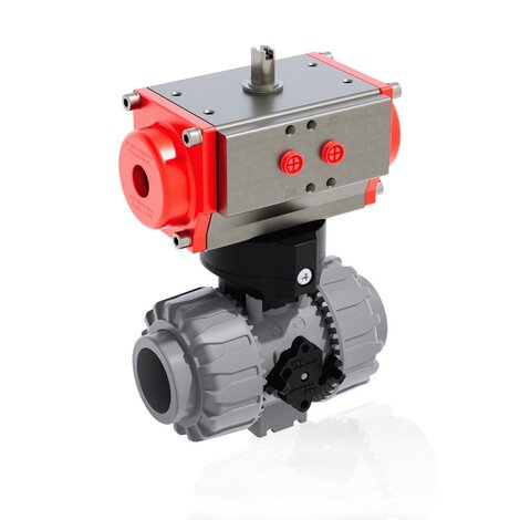 VKDAC/CP NO - Pneumatically actuated DUAL BLOCK® 2-way ball valve - PVC-C Pneumatically actuated valves